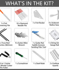 All In One Guitar Setup Tool Kit With Carry Bag For Bass Ukulele Banjo Pro Grade Fret Crowning File Fret Rocker tool set layout