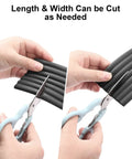 Tot Safe Edge Corner Protectors 16 Foot Ultra Plush Foam Bumpers being cut to desired length with scissors.