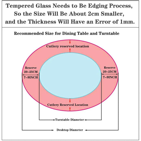 Diagram of 80 Centimeter Double Layer Tempered Glass Lazy Susan Turntable 360 Degree Round Transparent Rotating Tray For Dining Table