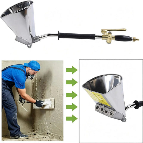 Badass Pneumatic Mortar Sprayer With Four Jet Nozzles for heavy duty cement plaster and stucco jobs on wall texture.