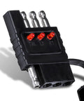 4 Way Flat Trailer Light Tester For 4 Pin Wiring System Inline Between Your Tow Rig And Trailer With Easy Read LEDs To Isolate Wiring Problems Fast And Keep Your Trailer Lights Working Right. Black plastic inline 4-pin trailer light tester with red LEDs