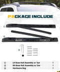 Package contents for Durable Aluminum Roof Rack Cross Bars For 2024 2025 2026 Toyota Tacoma Double Cab Fitment Easy Install 