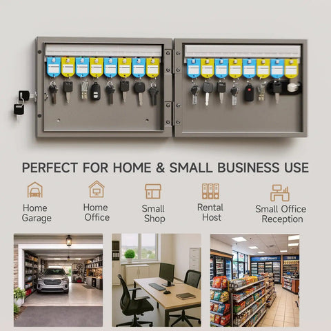 16 Key Wall Mounted Lock Box With 3 Digit Combination Lock And Backup Key For Home Office Rental Property Management Key Organizer in use