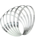 Six pack 4 inch stainless steel hose clamps, adjustable and corrosion-resistant, ideal for automotive plumbing and fuel line sealing.
