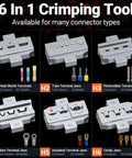 Ultimate Preciva Crimping Tool Kit Featuring Quick-Change 6-Jaw System, Heavy Duty Wire Stripper, Plus 285 Premium Terminals For Heat Shrink Insulated And Solar Connectors In Auto Or Home Jobs, 6 jaw dies