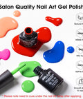 Bottles of Dope 24 Piece Gel Nail Polish Set With 20 Colors Plus Base Coat And Cateye Top Coat UV Cured Soak Off Nail Kit spilling color