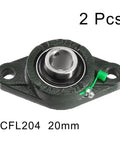 Workhorse Pillow Block Bearing UCFL204 20mm Bore with cast housing two bolt flange on white background