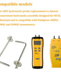 2 Pack Static Pressure Probes for HVAC Systems and Pitot Tubes, Compatible with Fieldpiece JL3KM2 SDMN5 SDMN6 ADMN2, pull-ring design