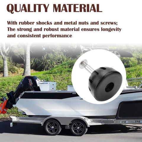 Transom Saver Boat Rubber Shocks SP 410 Replacement with metal components shown on a trailer with boat