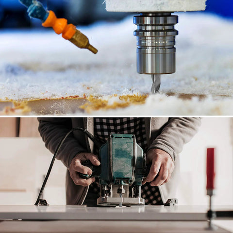 EANOSIC upcut spiral router bit, 3-flute, 1/2 in shank, 1/2 in diameter, 4 in length, carbide

Installed in handheld router; EANOSIC upcut router bit, 1/2 in shank, 1/2 in diameter, carbide end mill for wood