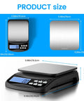 Digital Kitchen Scale With Large Easy Read Display For Baking And Meal Prep, Precise 11lb/5kg Capacity; size dimensions shown