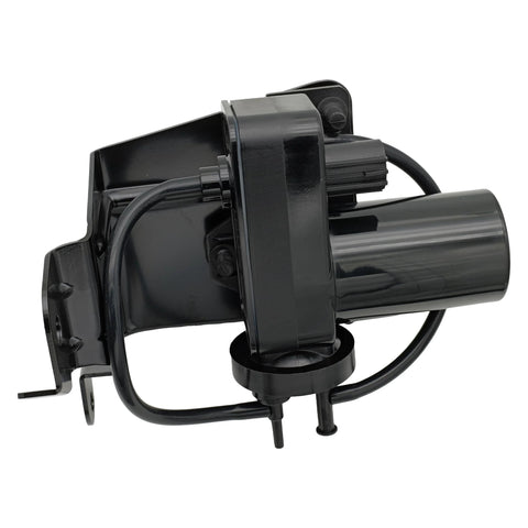 Side view of NOVAPARTS 904-214 electric vacuum pump; black metal housing, mounting bracket, and electrical connector.