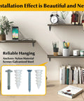 244 Piece Self Drilling Screws And Drywall Anchors Kit For Drywall Wood And Metal Surfaces, installation effect with reliable hanging.