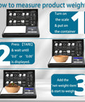 Compact Digital Pocket Gram Scale 200g Capacity With 0.01g Accuracy, step-by-step usage guide with bowl for weighing