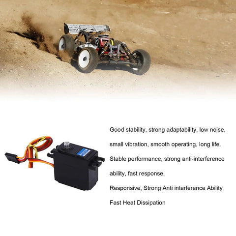 Heavy Duty 22G Digital RC Servo With Solid Metal Gears Brings Hella Smooth Steering Precision Rock Solid Engineering delivers serious grip mounted in an RC car.