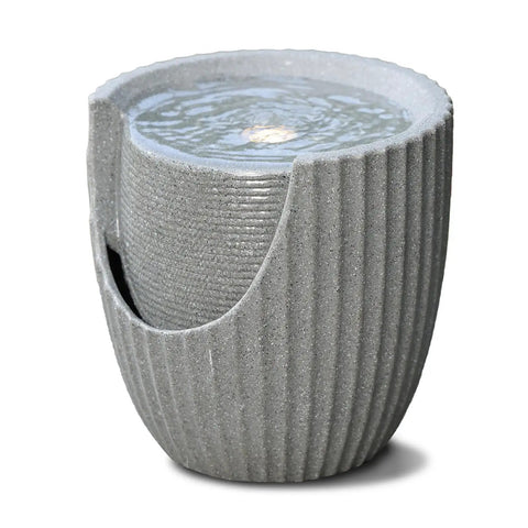 Outdoor Tabletop Water Fountain With LED Lights Made From Recycled Polyethylene Eco Friendly Materials For Patio Porch And Backyard Bubbling Water Feature UV Resistant Durable Yard Decor For All Weather