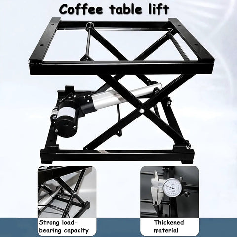 Rock Solid Electric Scissor Lift Table With Adjustable Height And Wireless Remote Control For Tough Material Handling Jobs Up To 150KG. Scissor lift table showing lift mechanism.