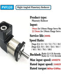 Beefy 90 Degree Planetary Reducer Gearbox For Nema 23 And Nema 34 Servo Motors, 3:1 To 100:1 Ratios, PVF120 model, right angle view