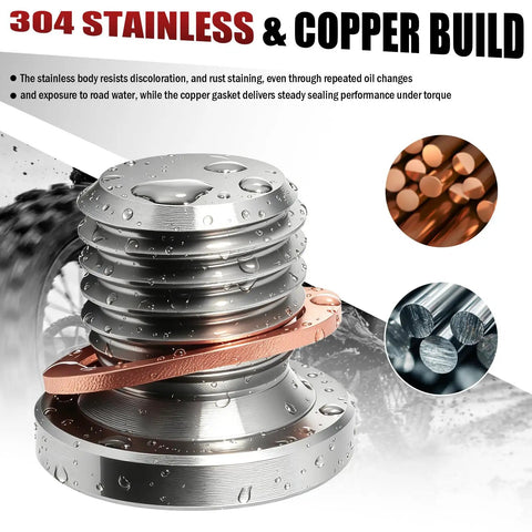 Super Sturdy Stainless Steel Motorcycle Engine Oil Drain Plug Kit Fits Polaris RZr And Sportsman Models With Quick Install And Heavy Duty Build For 2012 To 2020 Off Road Vehicles 304 stainless steel plug with copper gasket