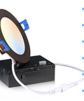 Ultra Thin 4 Inch LED Recessed Downlight Canless With Junction Box, Dimmable 10W, Oil Rubbed Bronze, six lights with box