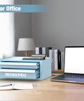 Small But Mighty 12.5 Inch Metal Tool Box With Two Drawers, Open Top Storage, PVC Liners, Magnetic Tabs, Office Use
