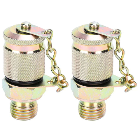 Strong Hydraulic Test Adapter Tool For High Pressure Monitoring Sampling Where You Need Zero Leak Free During Work With M14 And M16 Specs Fit For Shop Pros Who Want Quick Fixes And Solid Jobs Anytime They Hit The Line. two metal hydraulic test adapters with chain, M14/M16 threaded ends