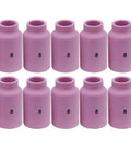 TIG Aluminum Ceramic Shield Cup Nozzles 54N14 Size 8 Half Inch For Gas Lens Collet Body Welding Torch 17 18 26 Series 10 Pack Durable Alumina Nozzle Cups For Pro Welders arranged in two rows
