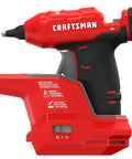 V20 Mini Cordless Hot Glue Gun With LED Light and Sticks Set, Fast Heat Up, dual temperature, compact DIY craft tool in red