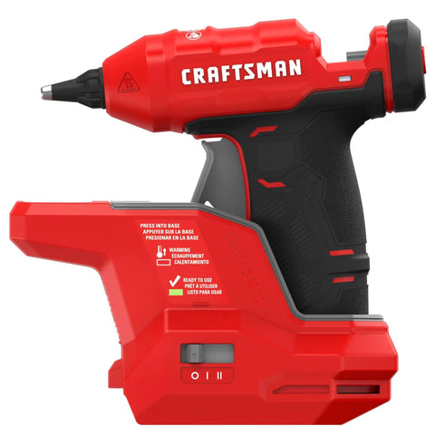 V20 Mini Cordless Hot Glue Gun With LED Light and Sticks Set, Fast Heat Up, dual temperature, compact DIY craft tool in red