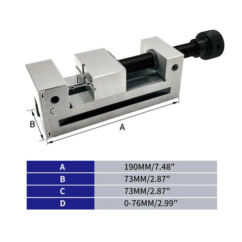 3 Inch Precision Toolmaker Vise With V Groove, Hardened Surfaces, 0.0002 Inch Accuracy, Replaceable Jaws, Top Notch Grinding And Machining Clamp For Metalworking And Precision Crafting