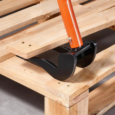 Heavy Duty Pallet Breaker With 50 Inch Carbon Steel Pry Bar Wrecking Tool For Decking 2000 Lb Capacity Multi Purpose Board Removal Tool For Renovations Fast Lift And Pry For Easy Deck Board Removal lifting a wooden pallet board