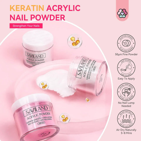 Keratin acrylic nail powder jars for Acrylic Nail Kit With Drill For Beginners All In One Gel Nail Set with UV light and tools.