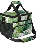 Insulated Picnic Backpack Lunch Bag For Women And Men, Large 12 By 8.7 By 10 Inch Tote with leaf pattern and mesh pockets