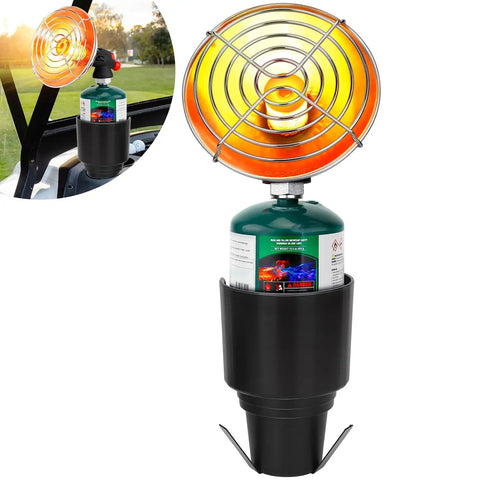 Portable Propane Heater for Golf Carts With Cup Holder Keeps You Toasty In Cold Rounds Cordless Outdoor Warmer Heats 200 Sq Ft