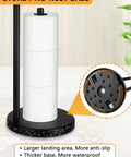 Free Standing Black Toilet Paper Holder Stand With Phone Shelf And Built In Storage, 4 Roll Capacity, Rustproof Base Close-up