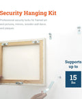 Heavy Duty Anti Theft Picture Hangers Bulk Pack 25 Count Security Frame Lock Hanging Kit With T Head Screws in use