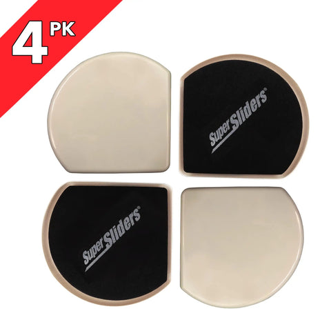 Set of 4 beige 7 Inch Corner Furniture Sliders For Carpet And Hard Floors, Anti Slip Moving Pads, Easy Glide for furniture.