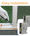 Installation of Two Pack 0C5Y00P0 Patio Door Rollers Replacement For Sliding Patio Doors with adjustable steel bearings