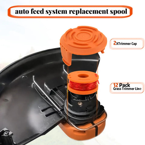 Auto Feed Trimmer Spool Line 0.065 Inch 11 Ft Refills For Electric String Trimmers and Weed Eater Edgers close-up view
