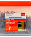 Finish Trim Screws No 7 By 3 In T10 Trim Head With Sawtooth Point And Underhead Threads In Tan Quik Guard Exterior Grade For Fast Start, Easy Driving, Clean Countersink, And Superior Pull Through Resistance, 1750 Count in storage container