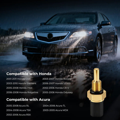 Plug And Play Coolant Temperature Sensor Replacement For 2001 2011 Honda Civic Accord And Acura Vehicles OE Grade 37870 PNA 003 37870 PLC 004 Direct Fit For Easy Install And Long Lasting Engine Temperature Reading, gold sensor
