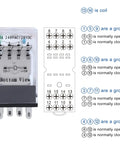 Heavy Duty 24V DC Relay With 14 Pin Socket Base And LED Indicator 5 Amp Coil 4PDT diagram detailed view