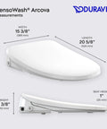 Top Shelf Slim Bidet Toilet Seat For Elongated Bowls With Instant Warm Water Jets Heated Seat measurements shown.