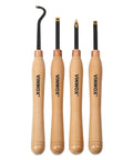 Pro Grade Carbide Wood Lathe Turning Tool Set 13.5 Inch Four Piece For Pen Turning With Swan Neck Hollower Rougher Finisher Detailer