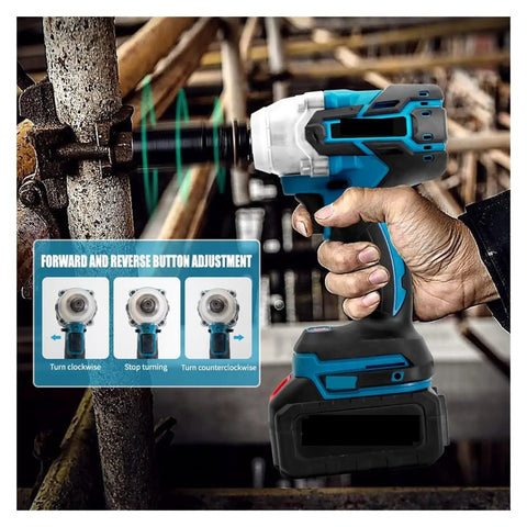 Cordless Brushless Impact Wrench With Fast Charge Battery For No Sweat Auto Repairs And Heavy Lifting Home Fixes Compact Design in use.