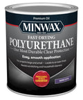 Fast Drying Oil Based Polyurethane Wood Finish In Warm Satin Tone offering durable protection in a metal can for indoor surfaces.