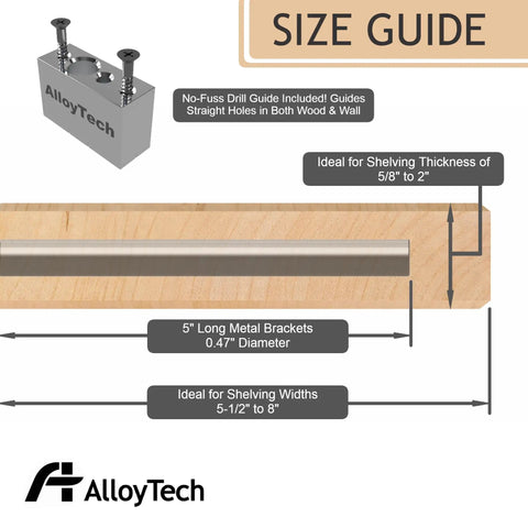 Slick Hidden Floating Shelf Brackets Five Inch Four Pack Ultra Tough Steel Wall Anchors Drywall Stud Mount No Sweat Install Complete Kit Game Changer Setup