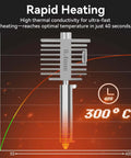 Graph showing rapid heating to 300°C in 40 seconds for All Metal Quick Swap Hotend With 0.4mm Stainless Steel Nozzle For A1 And A1 Mini 3D Printers.