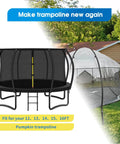 Rock Solid Built Tough Trampoline Enclosure Curved Replacement Poles With Thick Cushioned Foam Padding And All Mounting Hardware Fits Top Ring Net Systems Zero Hassle Backyard Makeover Kit on trampoline.