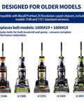 Replacement Carpet Cleaner Belt Kit For ProHeat 2X Revolution Pet And More 3 Pack Fits Thirty Plus Bissell Models, including 1548, 1551, 1986, 2007, 2283, shown in images